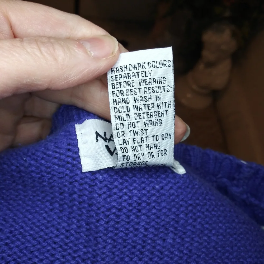 Vintage Napa Valley Cottagecore Blue & Yellow Floral Embroidered Sweater Vest - Picture 12 of 12